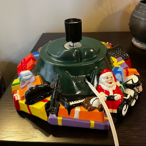 Vintage Rare Atlantic Mold Ceramic Christmas Present Toy Covered Tree Base - Picture 3 of 11